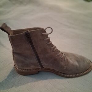 Vince Taupe Lace-Up Suede Boots